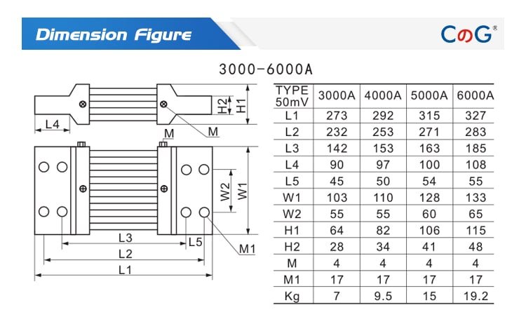 FL-21 Export DC Shunts 3000 to 6000A